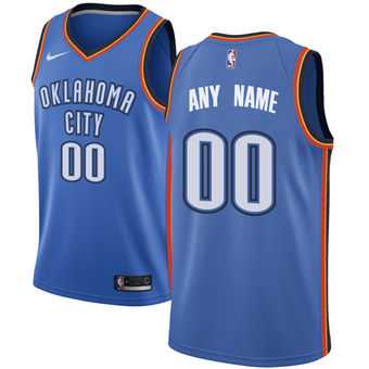 Men%27s Oklahoma City Thunder Nike Blue Swingman Custom Icon Edition Jersey